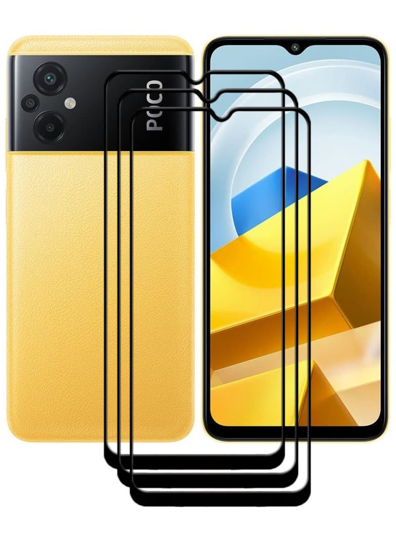 ACLIX 3 Pieces Antistatic ESD Dustproof Premium Quality High Definition Tempered Glass Screen Protector Designed For Xiaomi Poco M5 - Image 1