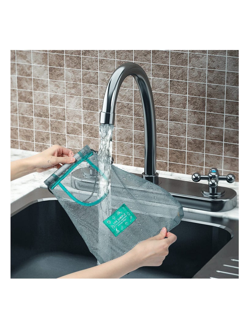SYOSI Hanging Mesh Storage Bags, Large and Long Net Storage Tote Bags for Fruit and Vegetable Reusable and breathable Hanging Wall Type Polyester Storage Bags Vegetables and Kitchen Sundries (2Pcs)  - Image 5