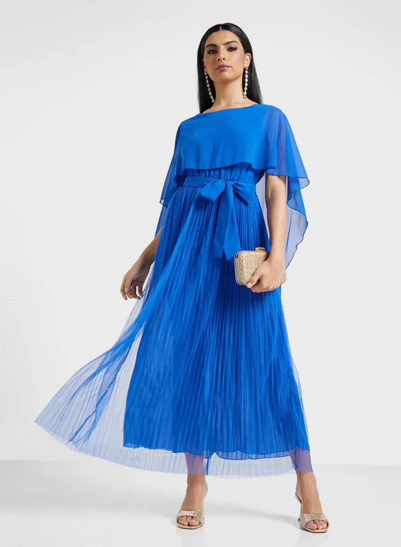 Khizana Pleated Chiffon Dress