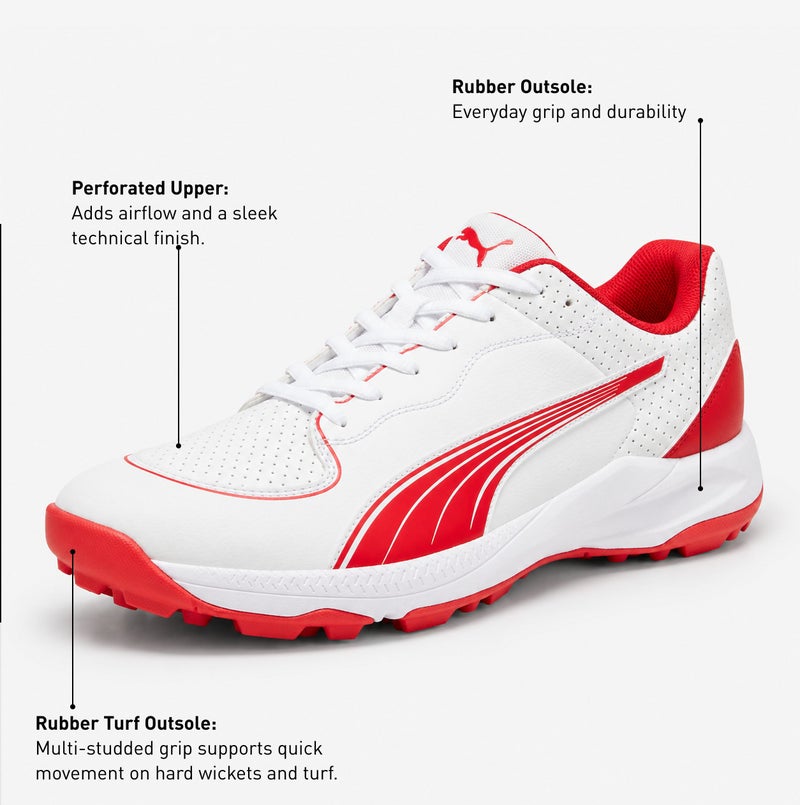 PUMA 24 FH Rubber Unisex White Cricket Shoes - Image 2