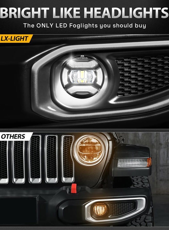 LX-LIGHT 60W Extremly Bright LED Foglights with DRL Compatible with Jeep Wrangler JL JLU JT Gladiator 2018-2022, EMC Built In - Image 5