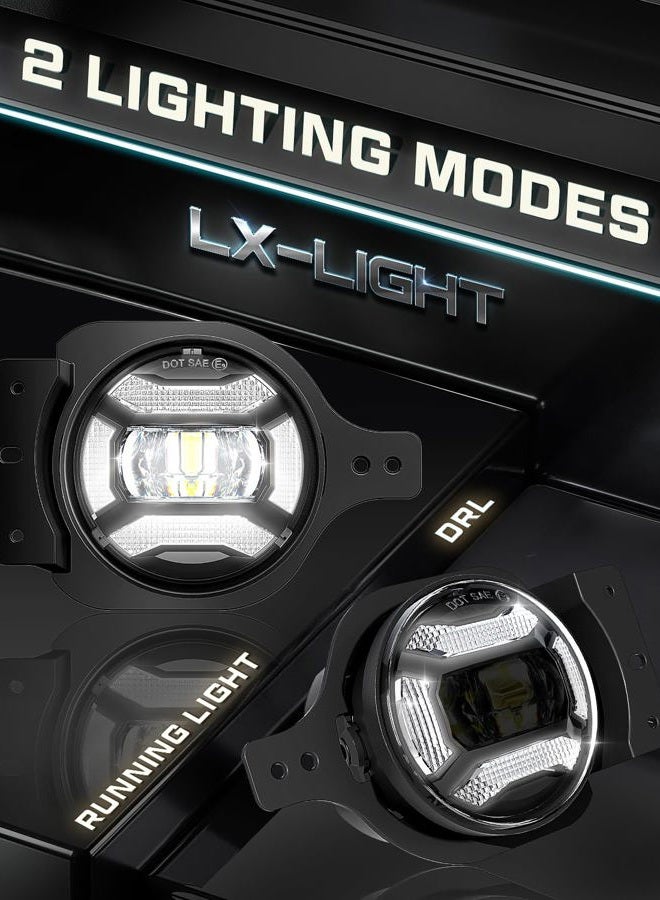 LX-LIGHT 60W Extremly Bright LED Foglights with DRL Compatible with Jeep Wrangler JL JLU JT Gladiator 2018-2022, EMC Built In - Image 2