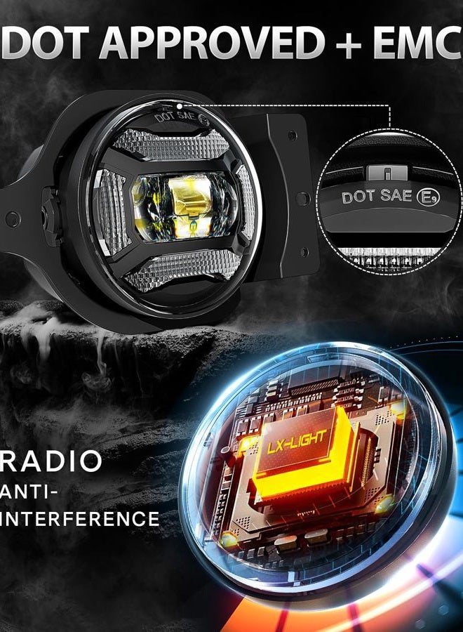 LX-LIGHT 60W Extremly Bright LED Foglights with DRL Compatible with Jeep Wrangler JL JLU JT Gladiator 2018-2022, EMC Built In - Image 3