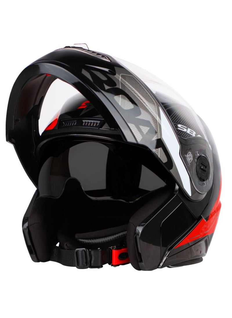Steelbird - Air SBA 7 Road Flip Up Motorcycle Helmet With Inner Sunshield Clear Visor Bike Helmet - Steelbird Air - Image 1