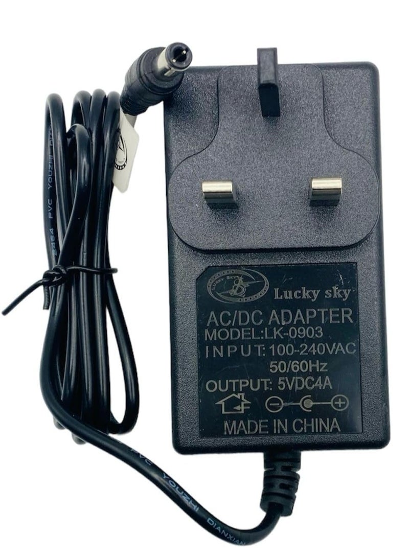 Lucky Sky DC / 5V 4A AC محول امدادات الطاقة محول محول الطاقة الجدار تهمة محول للاستخدام المنزلي المهني، أسود. (5 فولت 4 أمبير)  - Image 2