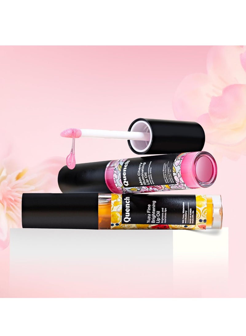 Quench Illuminating Tinted Lip Oil with Cherry Blossom and Patchouli Oil Pink  Korean Lip Balm for Plump, Glossy and Smooth Lips 5ML - Image 5