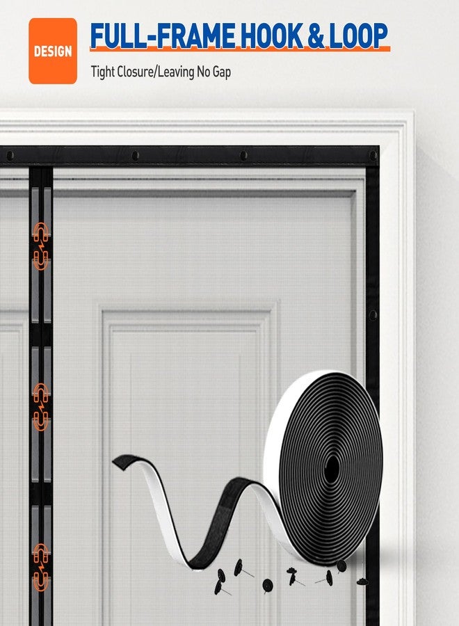 MAGZO Magnetic Screen Door, Fits Door Size 48 x 80 Inches, Actual Screen Size 50 x 81 Inches Reinforced Fiberglass Mesh Curtain for Front and Entry Entrance Mesh with Full Frame Hook & Loop, Gray - Image 5