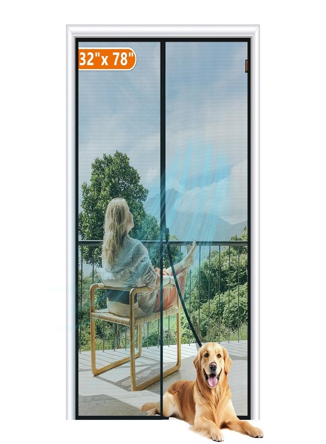 MAGZO Magnetic Screen Door, Fits Door Size 48 x 80 Inches, Actual Screen Size 50 x 81 Inches Reinforced Fiberglass Mesh Curtain for Front and Entry Entrance Mesh with Full Frame Hook & Loop, Gray - Image 1