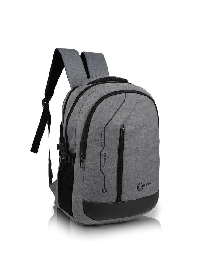 Half Moon Half Moon 34L Water Resistant 15.6 Inch Laptop Standard Backpack Grey Tech | Office Bag For Men's Women's With Padded Laptop Compartment | Rain Cover & Reflective Strips  - Image 1