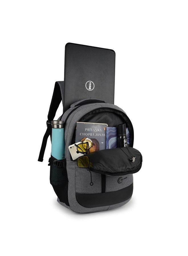 Half Moon Half Moon 34L Water Resistant 15.6 Inch Laptop Standard Backpack Grey Tech | Office Bag For Men's Women's With Padded Laptop Compartment | Rain Cover & Reflective Strips  - Image 3