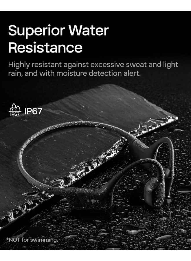 شوكز سماعات الرأس بتقنية التوصيل العظمي OpenRun - سماعات أذن رياضية بلوتوث مفتوحة مع ميكروفون، مقاومة للماء IP67، 8 ساعات من وقت التشغيل، USB-C - Image 5