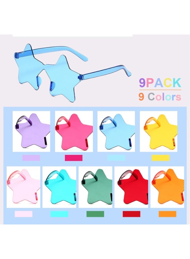 ChicAbode 9 Pack Star Sunglasses, Colorful Rimless Star Shaped Glasses, Unisex Party Favors Supplies for Beach, Pool, Outdoors, 9 Pack, Standard - Image 5