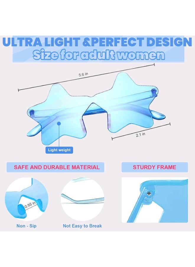 ChicAbode 9 Pack Star Sunglasses, Colorful Rimless Star Shaped Glasses, Unisex Party Favors Supplies for Beach, Pool, Outdoors, 9 Pack, Standard - Image 4