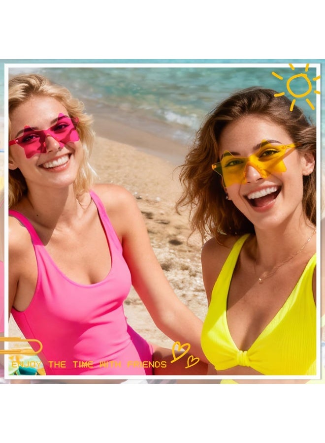 ChicAbode 9 Pack Star Sunglasses, Colorful Rimless Star Shaped Glasses, Unisex Party Favors Supplies for Beach, Pool, Outdoors, 9 Pack, Standard - Image 2