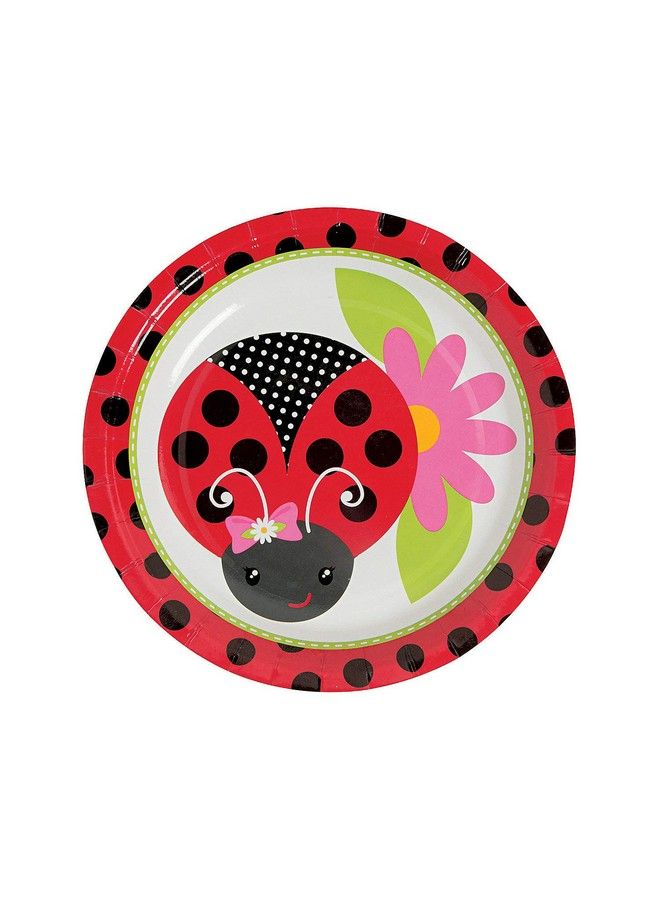 Fun Express Little Ladybug Dessert Plates For Birthday Party Supplies Print Tableware Print Plates & Bowls Birthday 8 Pieces - Image 1
