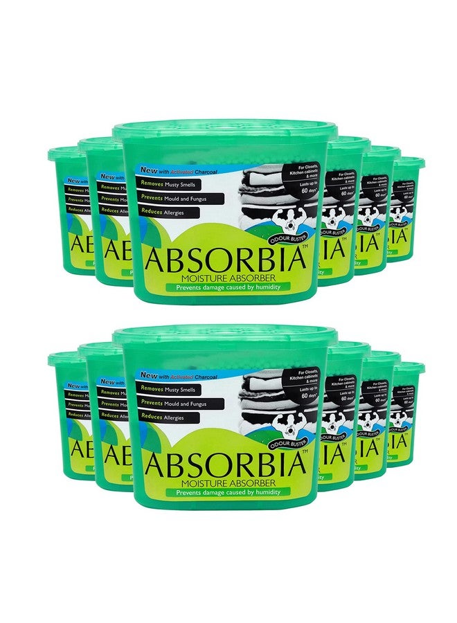 Absorbia Absorbia Moisture Absorber with Activated Charcoal | Pack of 12 (600ml Each) | Moisture Absorber for Wardrobe | Dehumidifier for Room Moisture | Air Freshener for Room, Toilet | Moisture Absorbers - Image 1