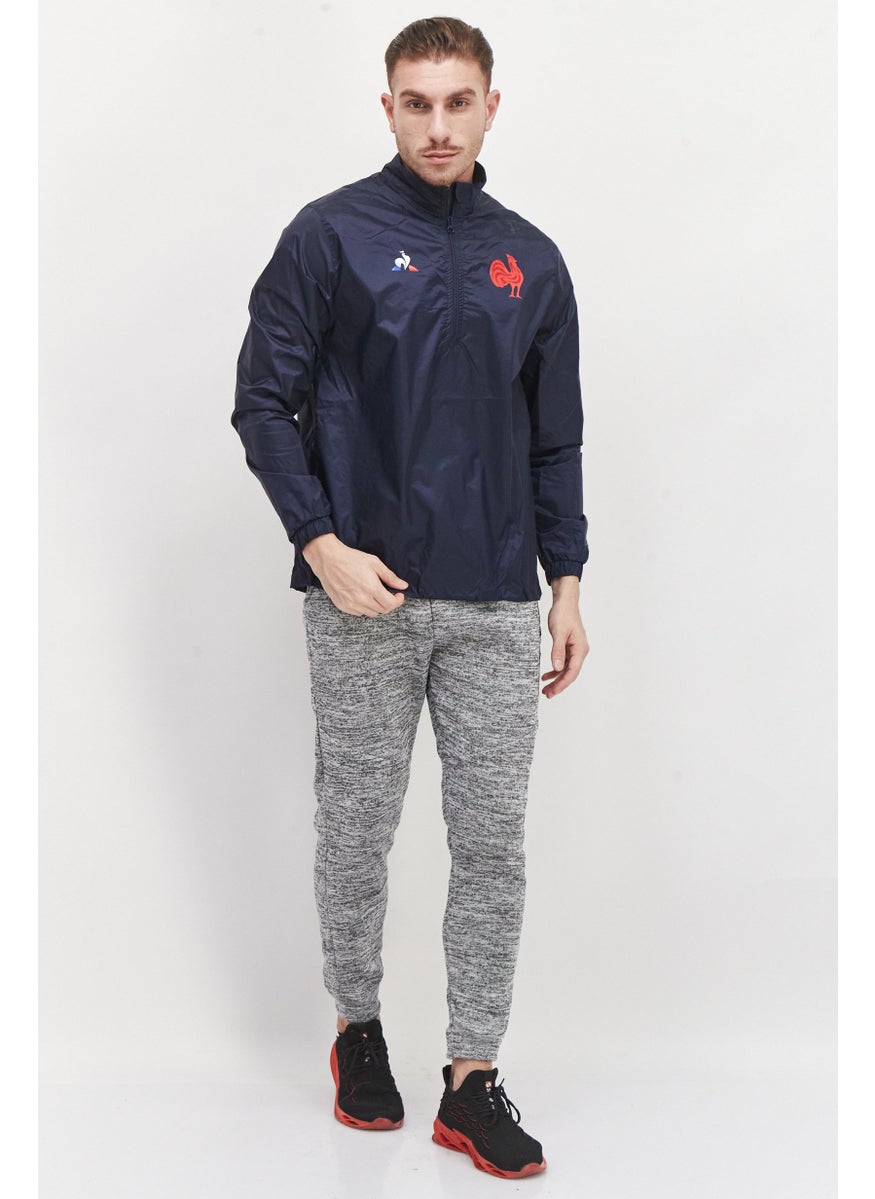 le coq sportif Men Sportswear Fit Brand Logo Training Jacket, Navy  - Image 4