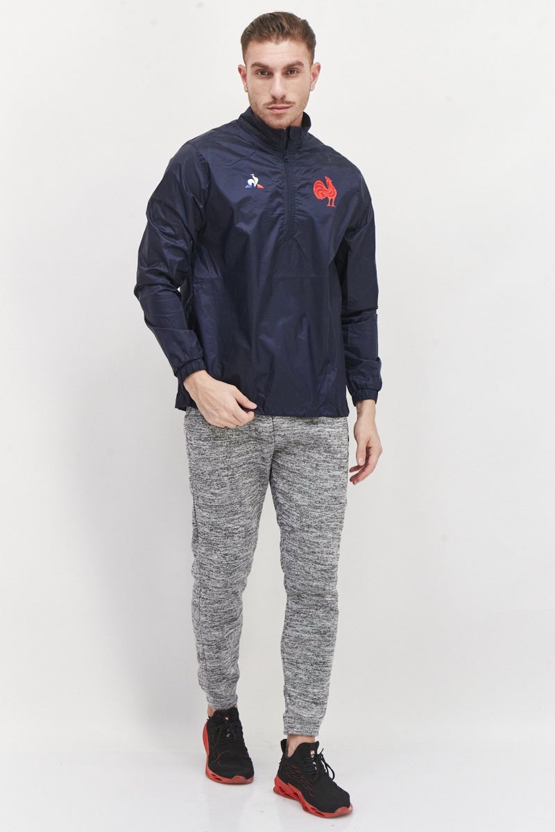 le coq sportif Men Sportswear Fit Brand Logo Training Jacket, Navy - Image 4