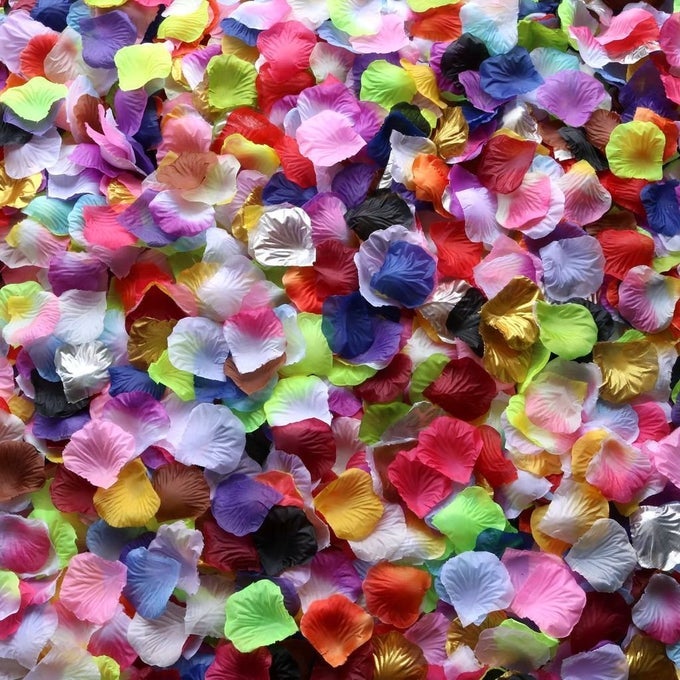 Multicolor Artificial Silk Rose Petals Fake Petal Flower Decoration for Wedding Party 2000 PCS