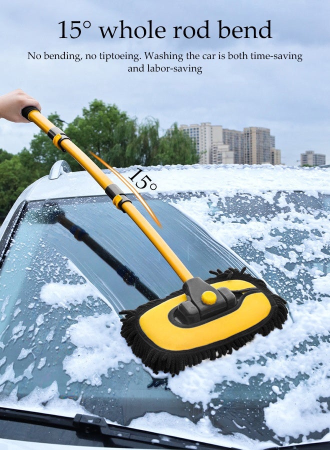 DUNISO Car Cleaning Mop, Washable Mop Head with Non-Slip Ergonomic Handle -Scratch-Free Cleaning for Car Exterior, Interior, Windows, Dashboard, and Multi-Surface Household Use - Image 3