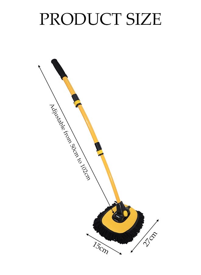 DUNISO Car Cleaning Mop, Washable Mop Head with Non-Slip Ergonomic Handle -Scratch-Free Cleaning for Car Exterior, Interior, Windows, Dashboard, and Multi-Surface Household Use - Image 2