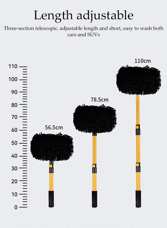 DUNISO Car Cleaning Mop, Washable Mop Head with Non-Slip Ergonomic Handle -Scratch-Free Cleaning for Car Exterior, Interior, Windows, Dashboard, and Multi-Surface Household Use - Image 5