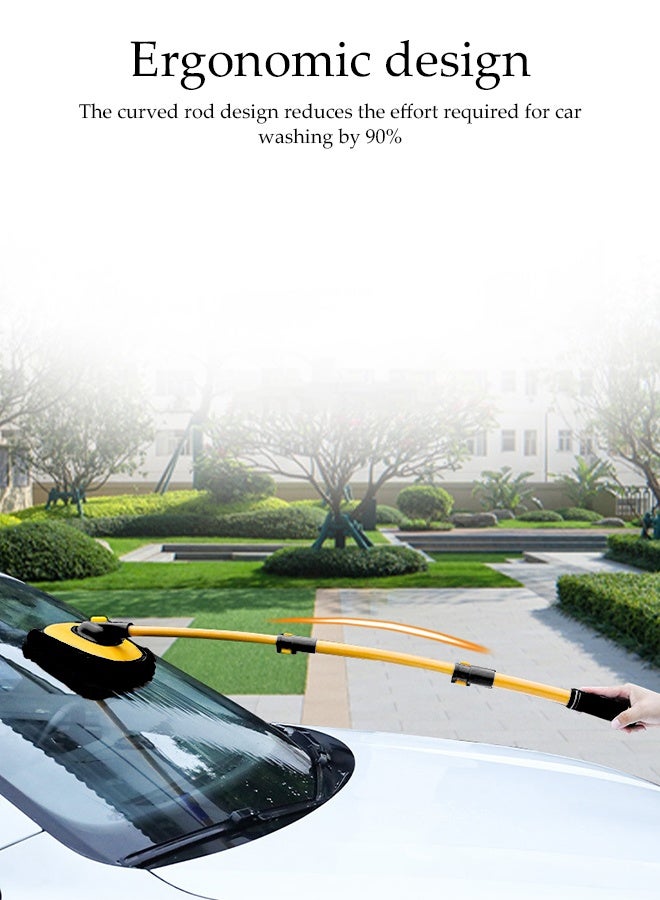 DUNISO Car Cleaning Mop, Washable Mop Head with Non-Slip Ergonomic Handle -Scratch-Free Cleaning for Car Exterior, Interior, Windows, Dashboard, and Multi-Surface Household Use - Image 4