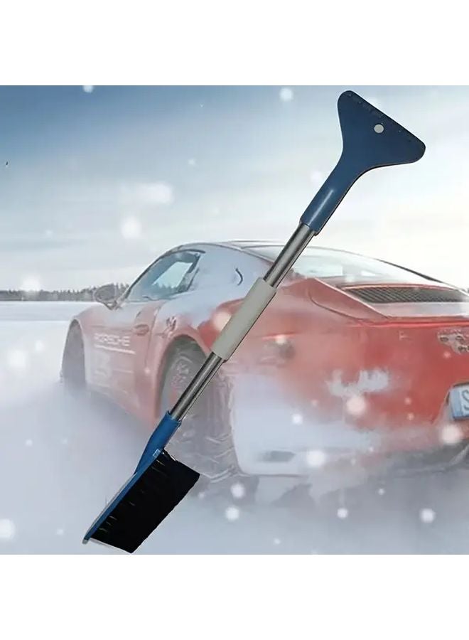 Blue 2 in 1 Car Snow Shovel and Ice Chisel with Detachable Foam Handle Heavy Duty Winter Tool - Image 1