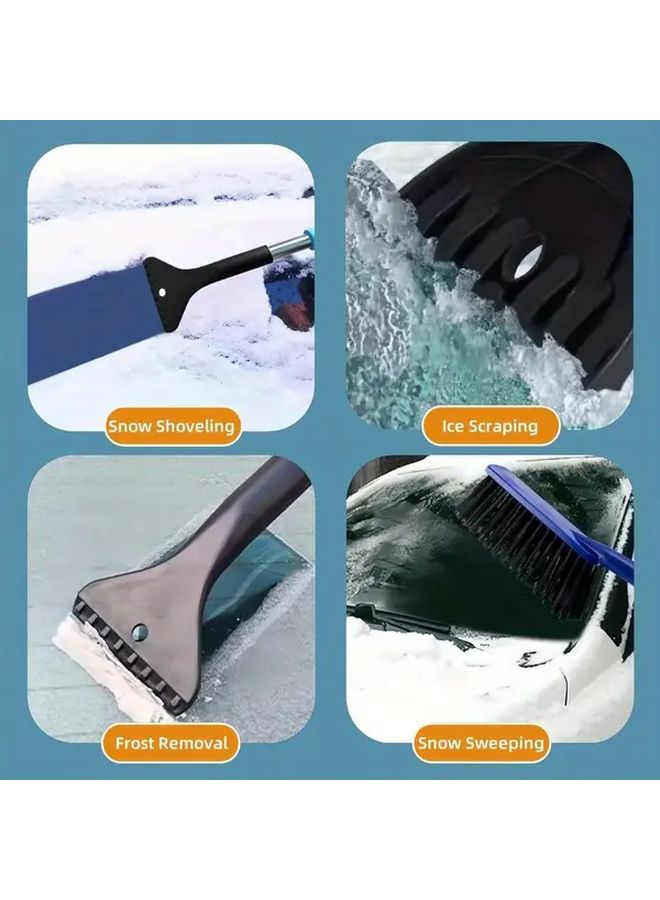 Blue 2 in 1 Car Snow Shovel and Ice Chisel with Detachable Foam Handle Heavy Duty Winter Tool - Image 5