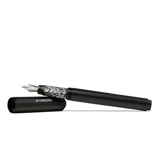 Ferris Wheel Press | Aluminum Carousel Fountain Pen | Bearrington Black | Aircraft grade aluminum body | Threaded cap with air seal system | Black | Medium - Image 3