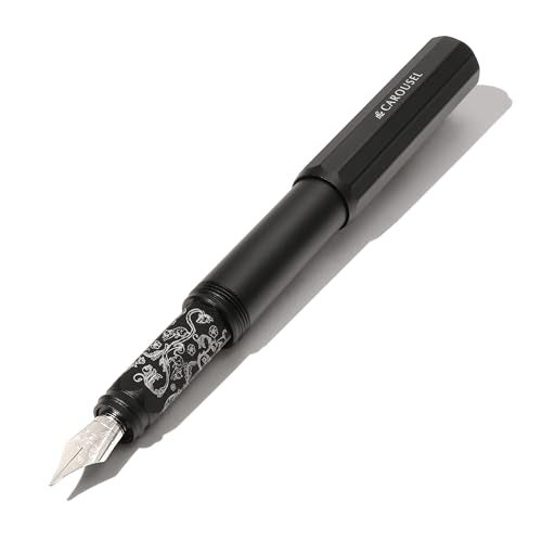 Ferris Wheel Press | Aluminum Carousel Fountain Pen | Bearrington Black | Aircraft grade aluminum body | Threaded cap with air seal system | Black | Medium - Image 4