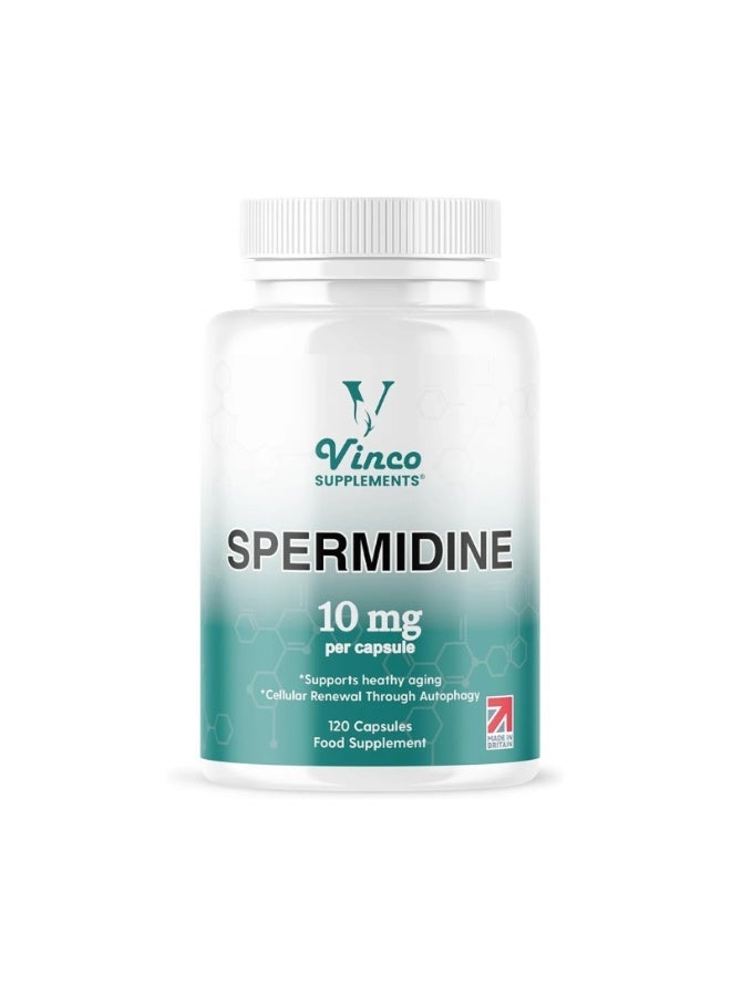 Vinco Supplements Spermidine Supplement – Supports Anti-Ageing, Cellular Renewal, Hair & Nail Health – 120 Capsules - Image 1