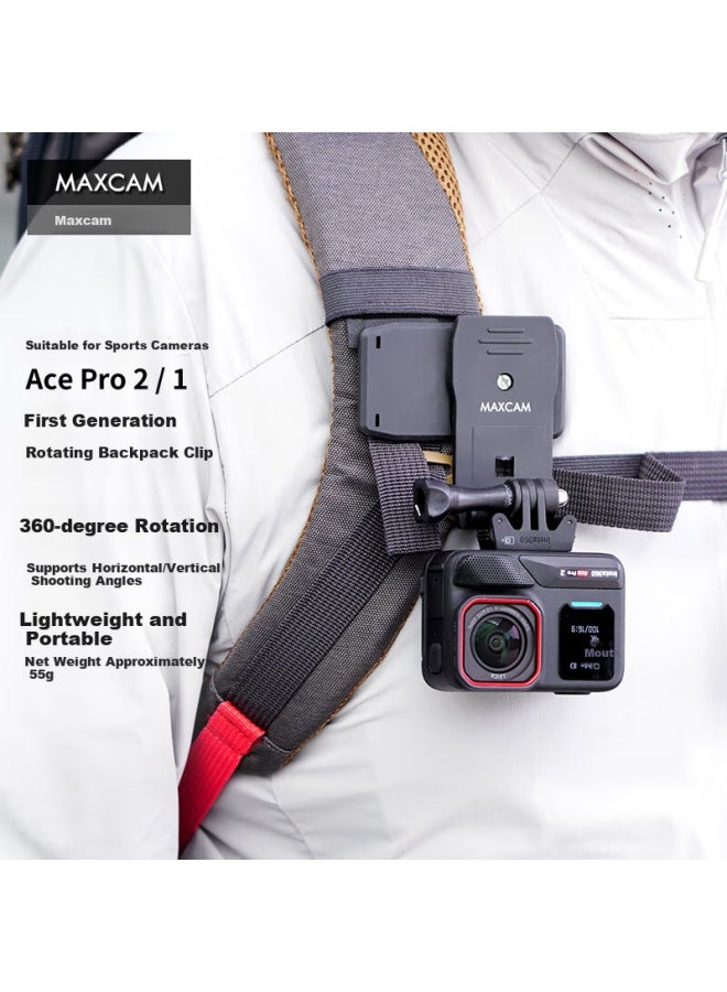 Maxcam Shoulder Strap Mount For Dji Osmo Action/Gopro Hero 9/8/7/6/5/4/3+/3/2/1 Action Camera