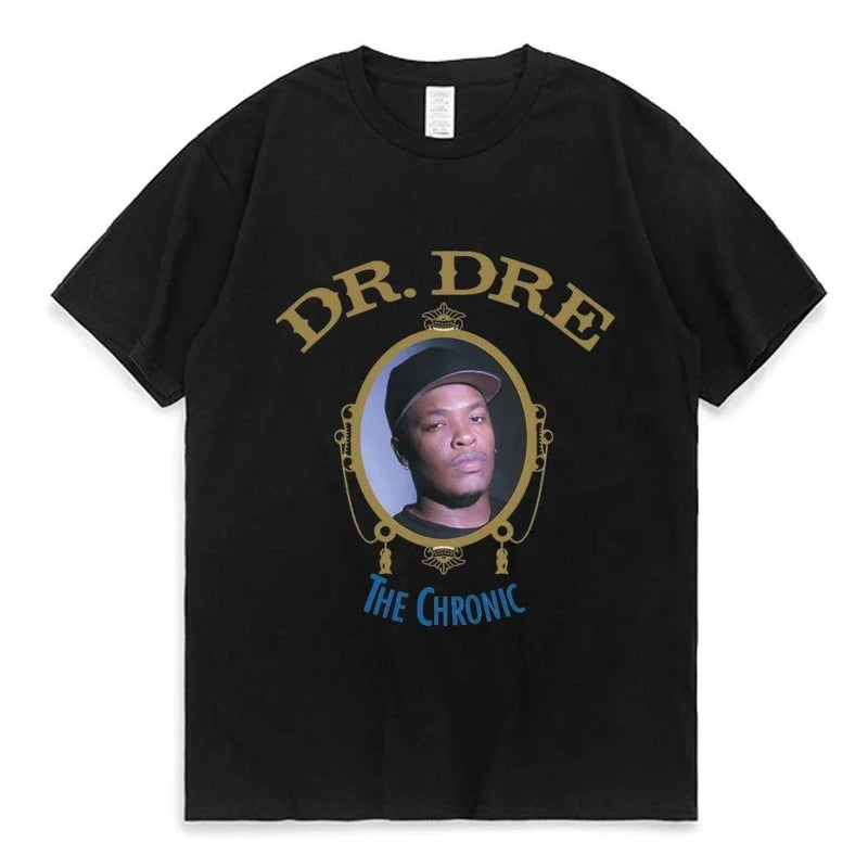 Hip-Hop Rapper Dr.Dre Shirt Men'S Retro Oversized Cotton Short-Sleeved Street Casual T-Shirt - Image 3