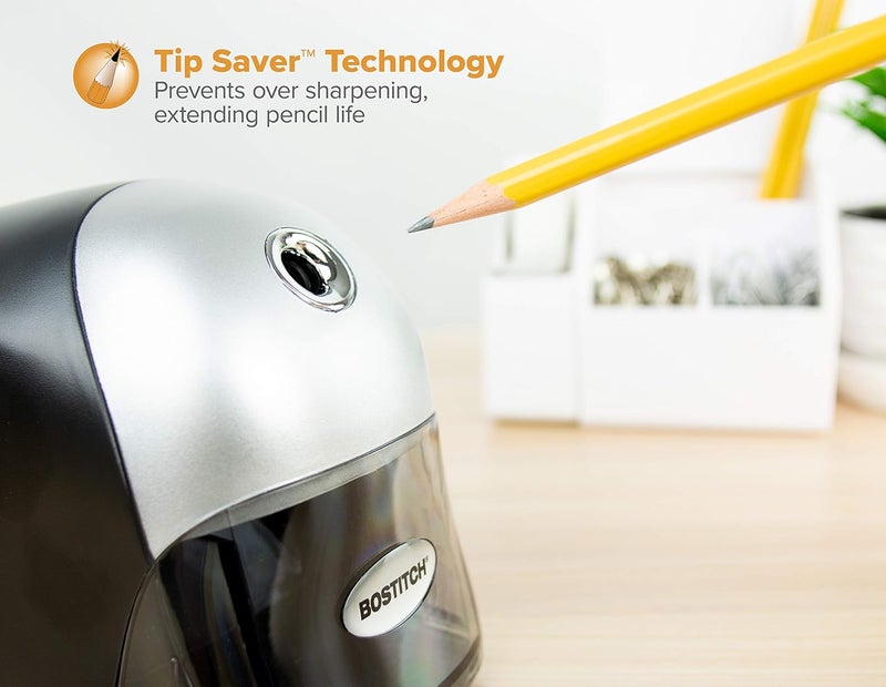 Bostitch Stanley Heavy Duty 1-Hole Electric Pencil Sharpener with Auto Stop Mechanism - Black - Image 3