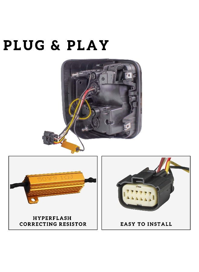 KEWISAUTO مصابيح خلفية LED من KEWISAUTO لجيب غلادياتور JT 2020-2023 معتمة سوداء مصابيح فرامل خلفية كاملة LED مع إشارات الانعطاف وأضواء الرجوع IP67 مقاومة للماء 2PCS - Image 3