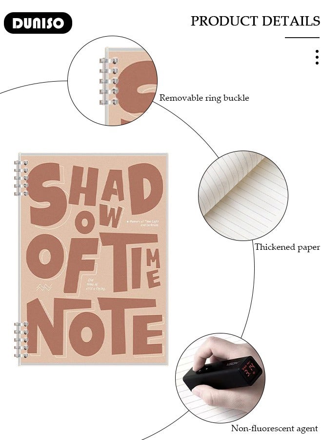 DUNISO A5 60 Pages Loose Leaf Notebook with Waterproof Case Simple Student Loose Leaf Paper Diary Round Hole Removable Loose-Leaf Notebook Business Notebook for Student Office Writing - Image 2