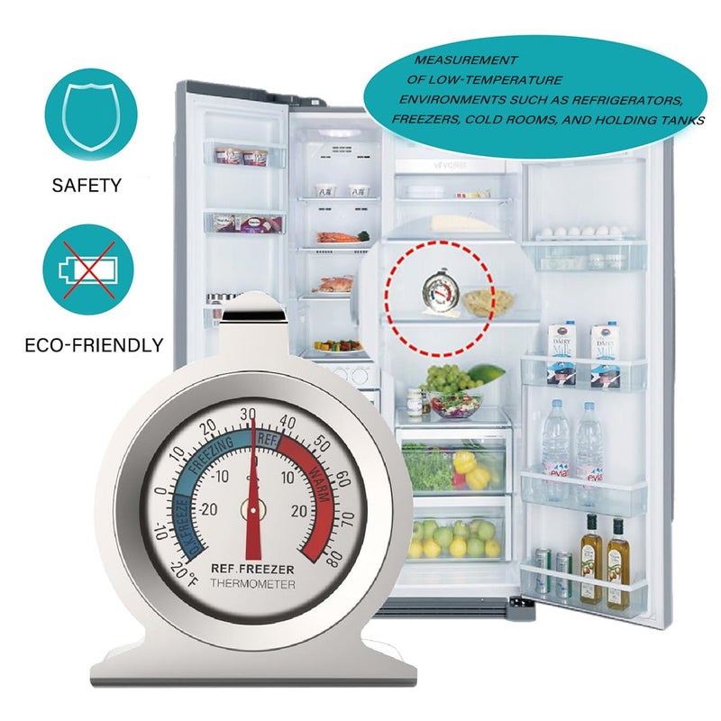 MIANLU 5 Pack Fridge Thermometer - Classic Series with Large Dial and Internal Temperature Gauge - Monitor and Maintain Perfect Temperature in Kitchen Refrigerator - Image 4