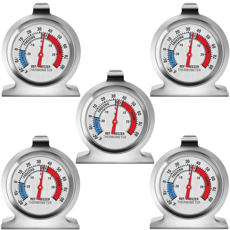 MIANLU 5 Pack Fridge Thermometer - Classic Series with Large Dial and Internal Temperature Gauge - Monitor and Maintain Perfect Temperature in Kitchen Refrigerator - Image 1