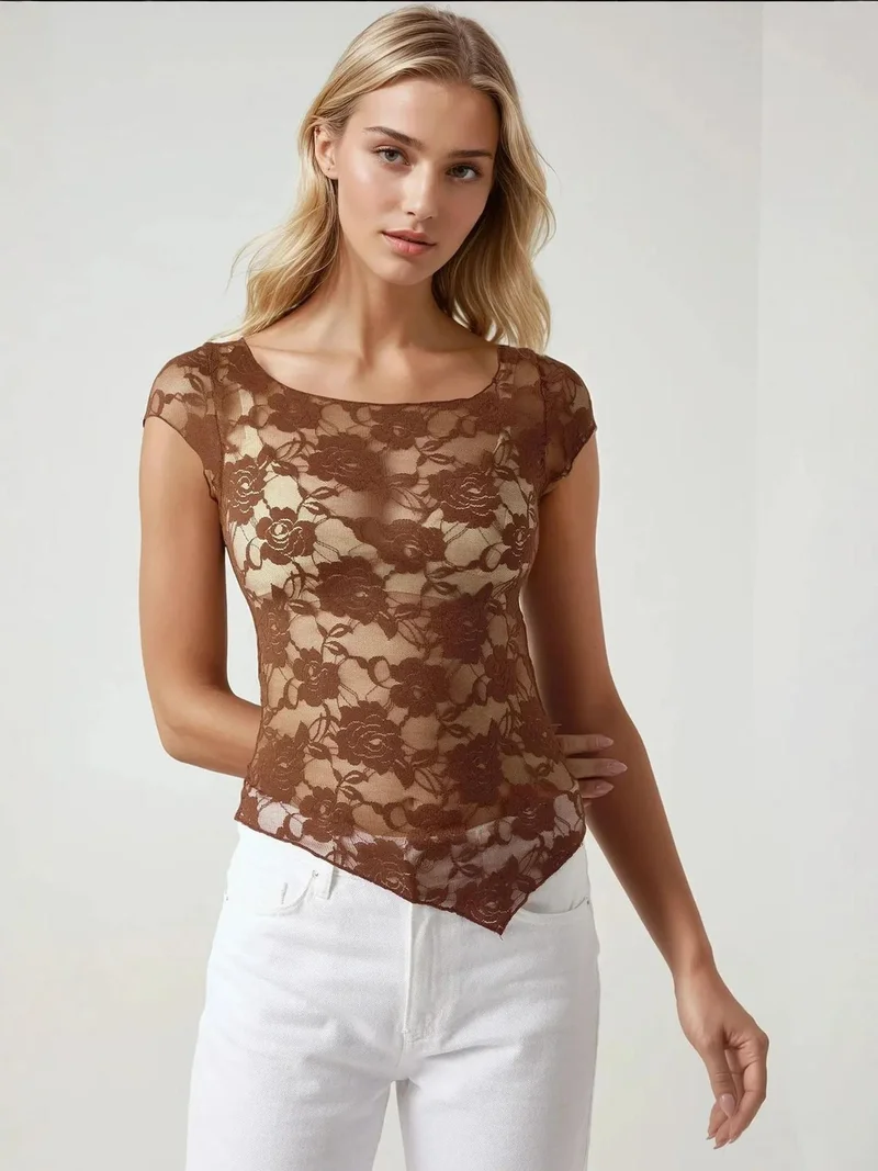 HICCUP Floral Lace Crop Top Pika Collection