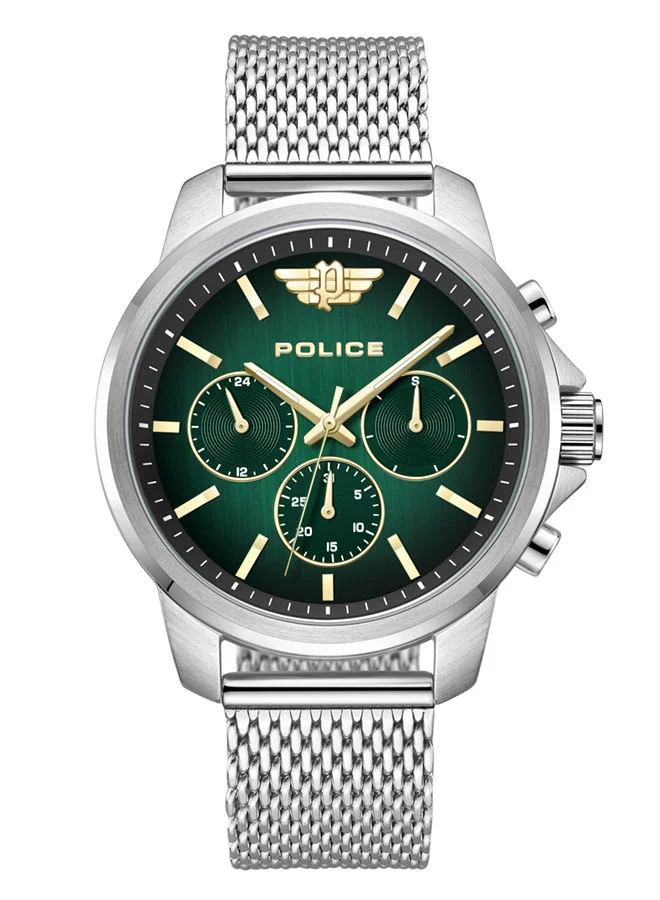 POLICE POLICE - Mensor Watch For Men Green Dial With Silver Bracelet - PEWJK0006303