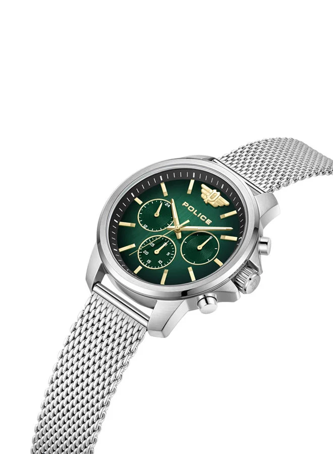 POLICE POLICE - Mensor Watch For Men Green Dial With Silver Bracelet - PEWJK0006303