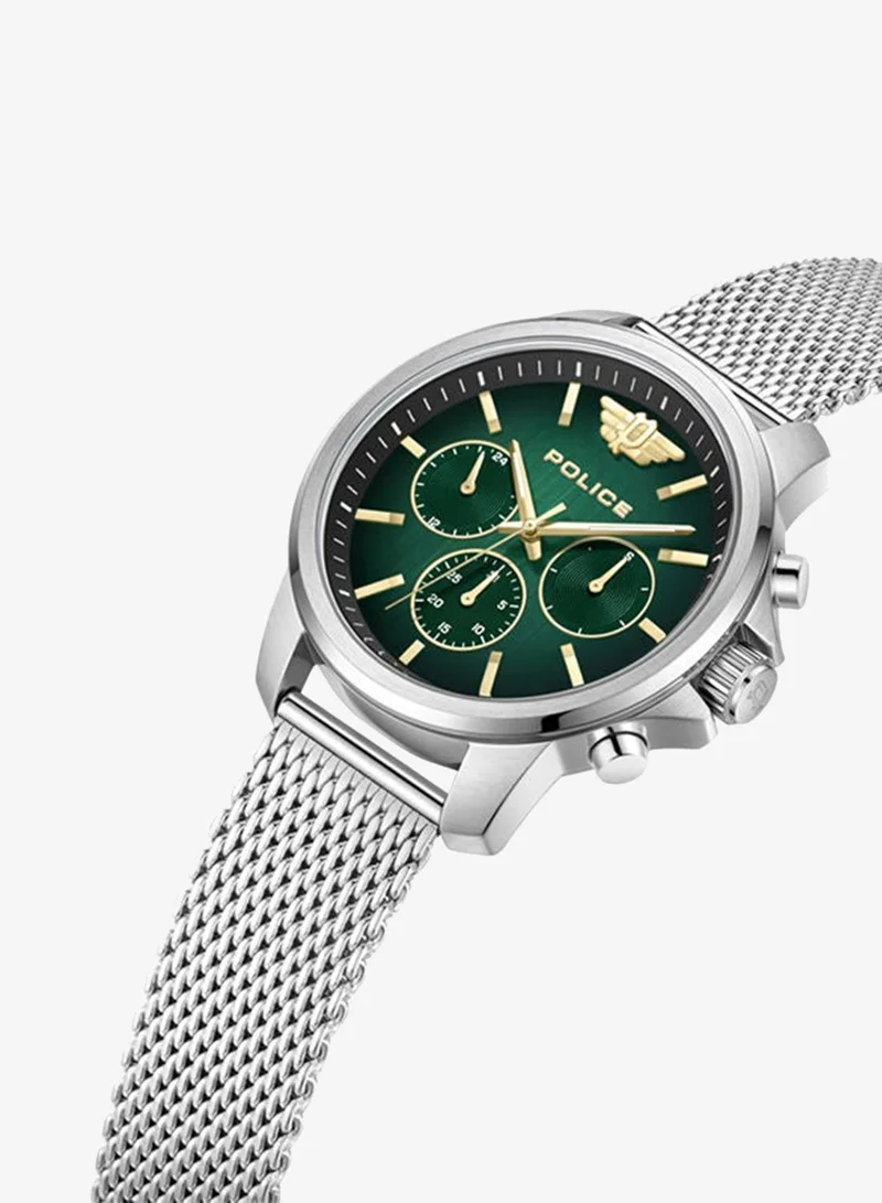 Police POLICE - Mensor Watch For Men Green Dial With Silver Bracelet - PEWJK0006303