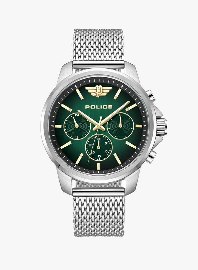 Police POLICE - Mensor Watch For Men Green Dial With Silver Bracelet - PEWJK0006303