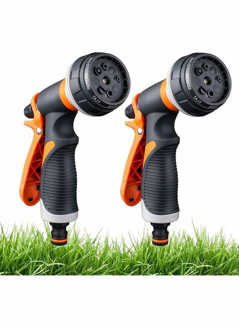 SYOSI - 2 PCS Garden 8 Adjustable Patterns Water Gun,High Pressure Spray Nozzle Perfect for Watering plants, Car Washing, Shower Pets - Image 1