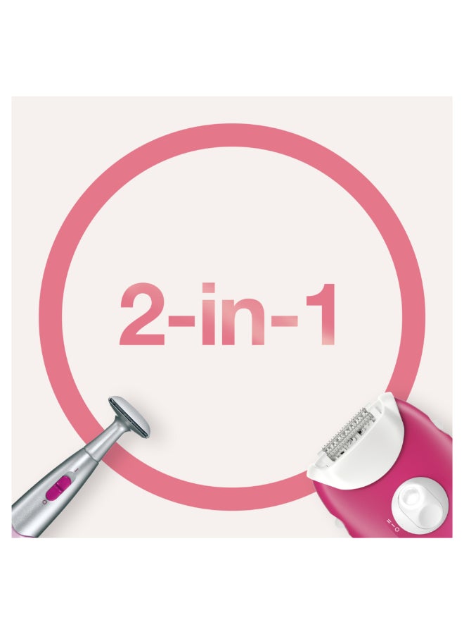 BRAUN Silk-Épil 3-420, Epilator For Long-Lasting Hair Removal, Bikini Styler, 20 Tweezers Pink - Image 5