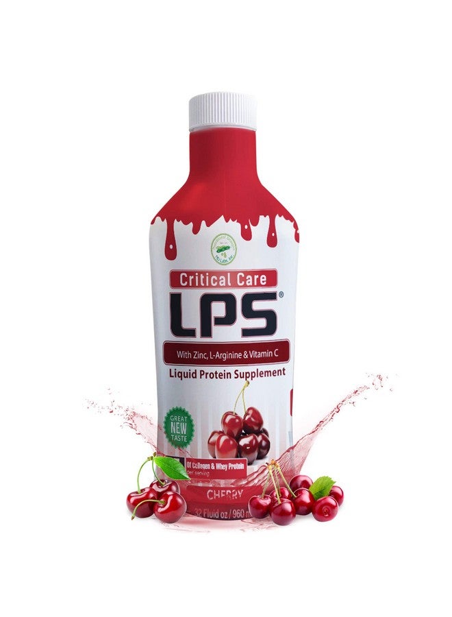 Nutritional Designs Lps Liquid Collagen & Whey Protein Supplement - Non-Gmo Drink, Sugar-Free - Promotes Healthy Skin & Hair For Men & Women (Cherry, Critical Care) - Image 1