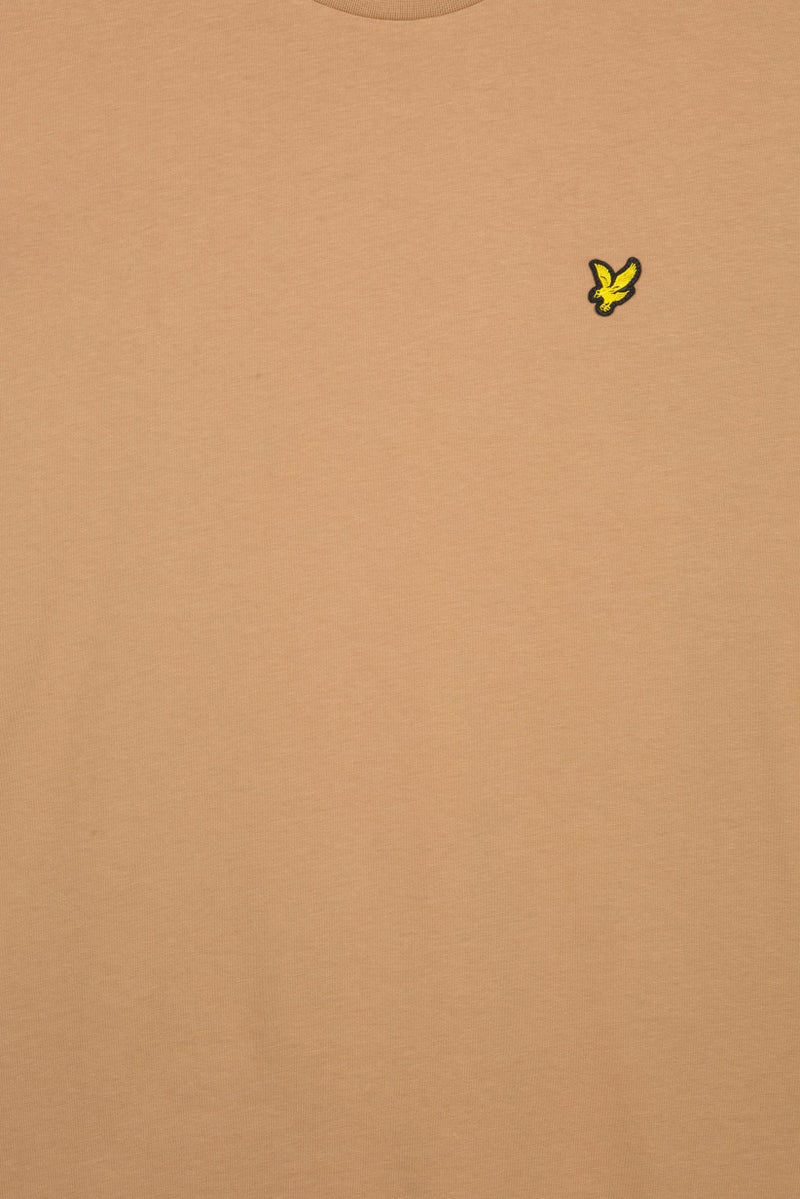Lyle & Scott Men Crew Neck Short Sleeve Embroidered Logo T-Shirt, Tan - Image 5