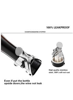 KASTWAVE Champagne Wine Bottle Stoppers Stainless Steel with Food Grade Silicone, Leak Proof Keep Fresh Reusable Saver, Cork Suitable for Wine, Champagne, Cava, Prosecco and Sparkling 6 Pack Silver  - Image 2