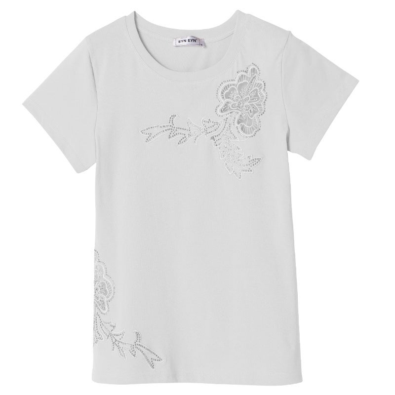 T-shirt Women's Short-sleeved Loose Cotton Base T-shirt 2022 New Korean Style Large Size Top T-shirt Summer Half-sleeved T-shirt - Image 1